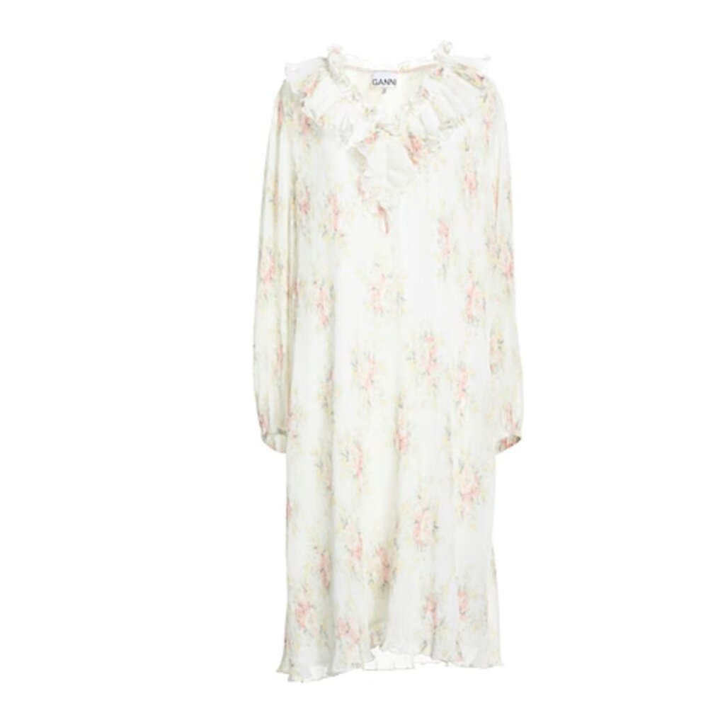 Ganni recycled pleated v neck